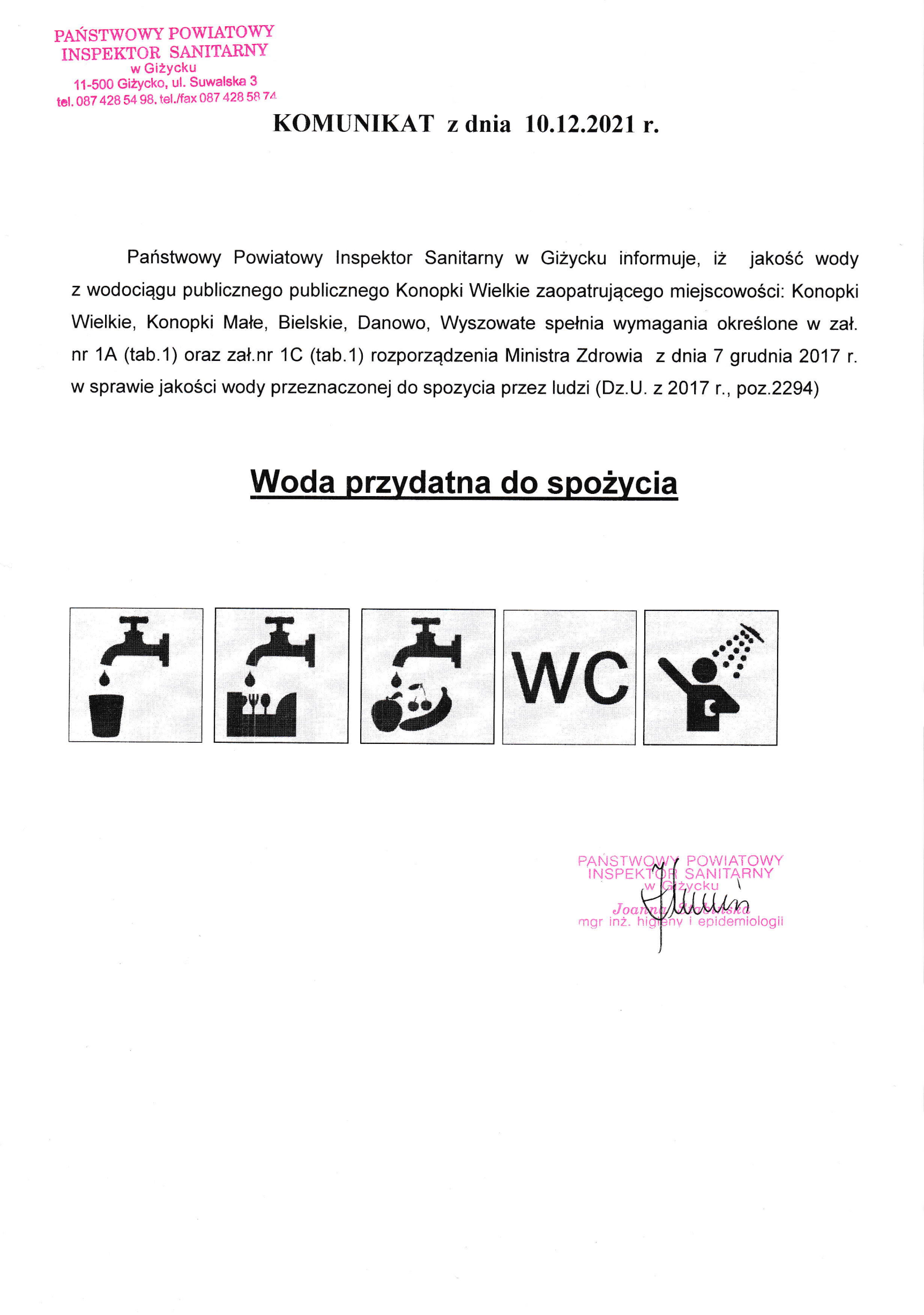 Komunikat z dnia 10.12.2021 r