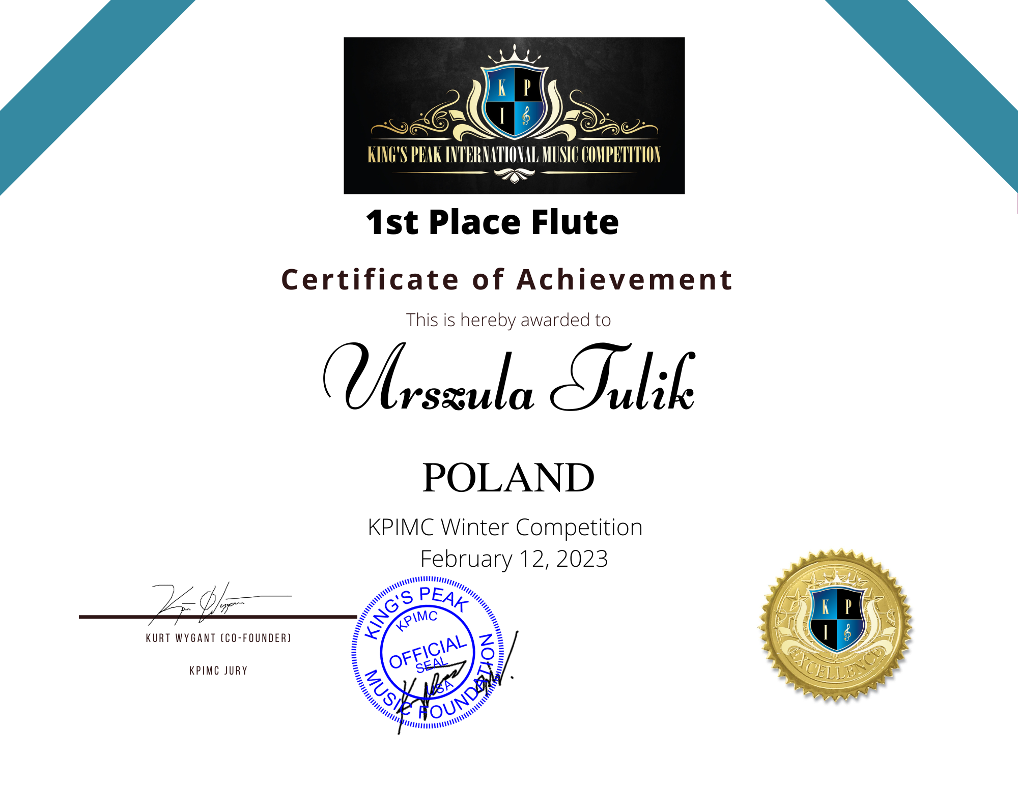 Dyplom dla Urszuli Tulik