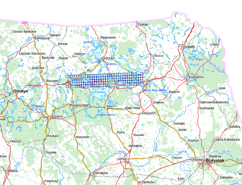 Ilustracja przedstawia zrzut ekranu z zasięgiem nowo przyjętych danych