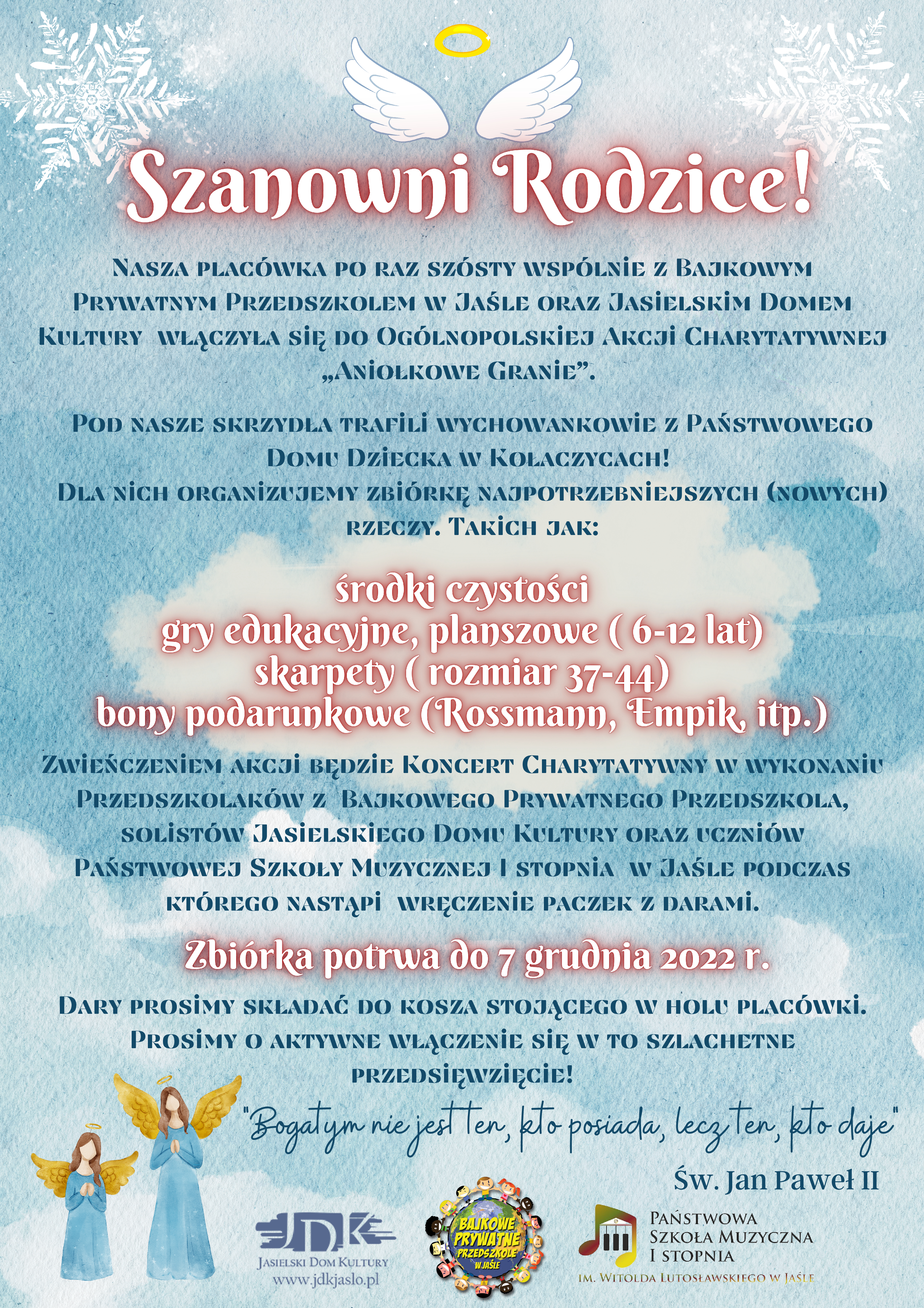Ogólnopolska Akcja Charytatywna "Aniołkowe granie"