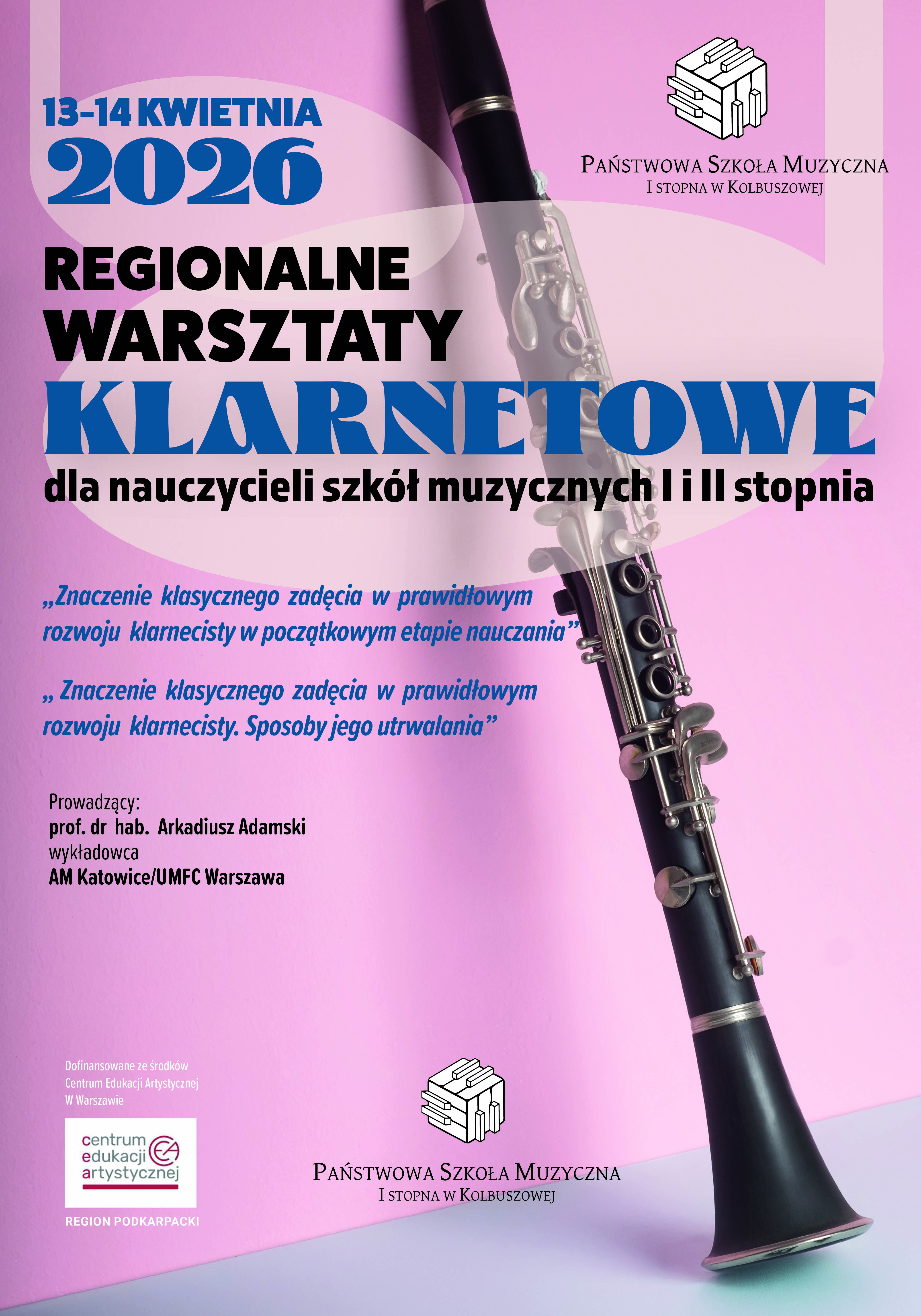 Plakat Regionalne Warsztaty Klarnetowe