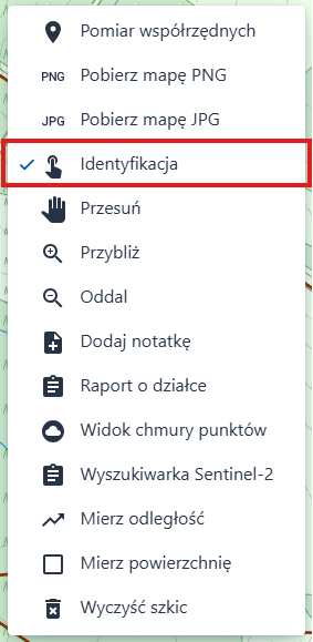 Rysunek przedstawia lokalizację opcji Identyfikacja