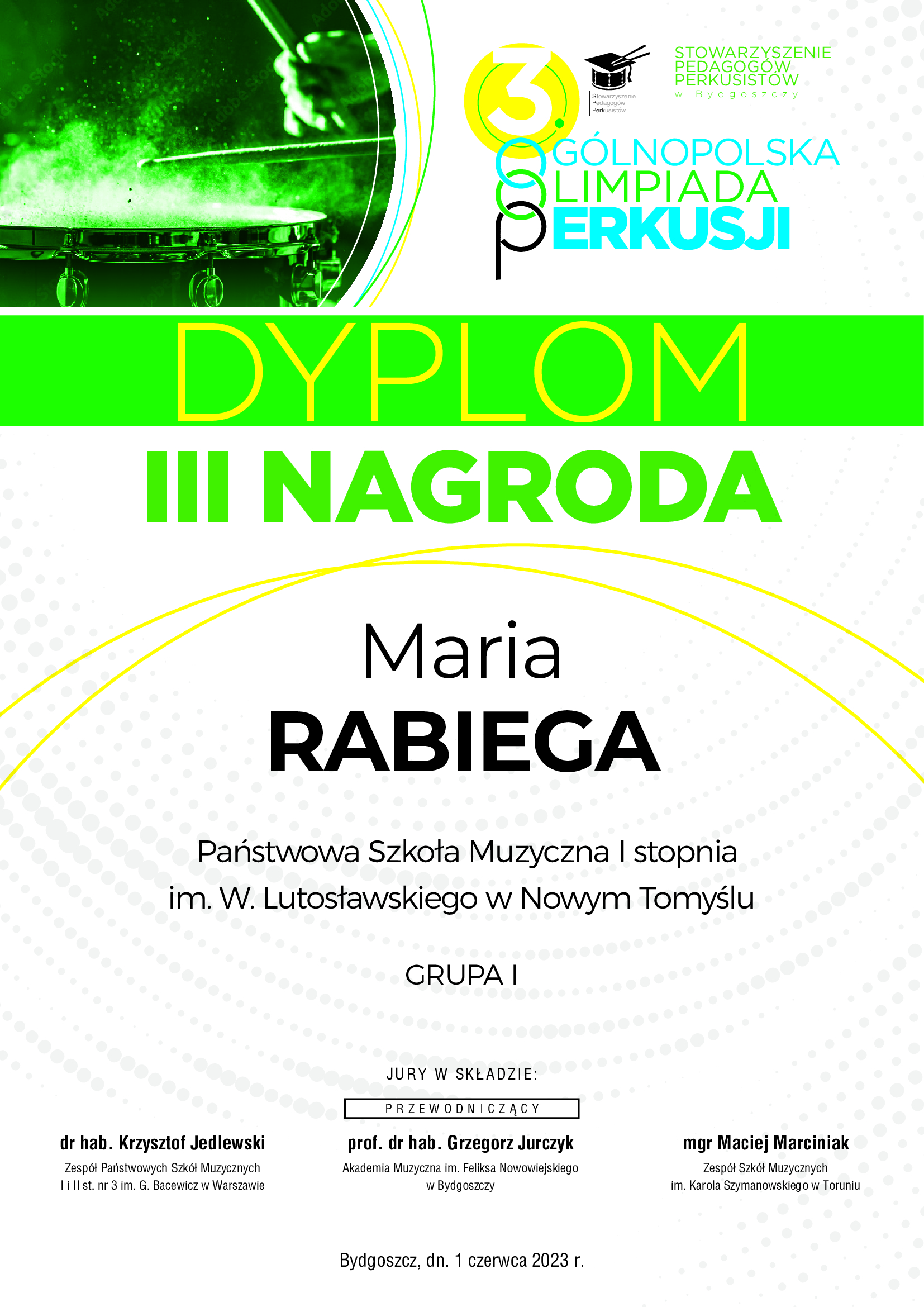 Dyplom - Maria Rabiega