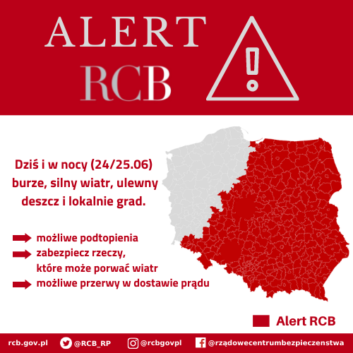 Alert RCB 24 czerwca aktualizacja 2