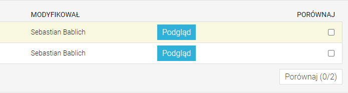 Porównywanie wersji