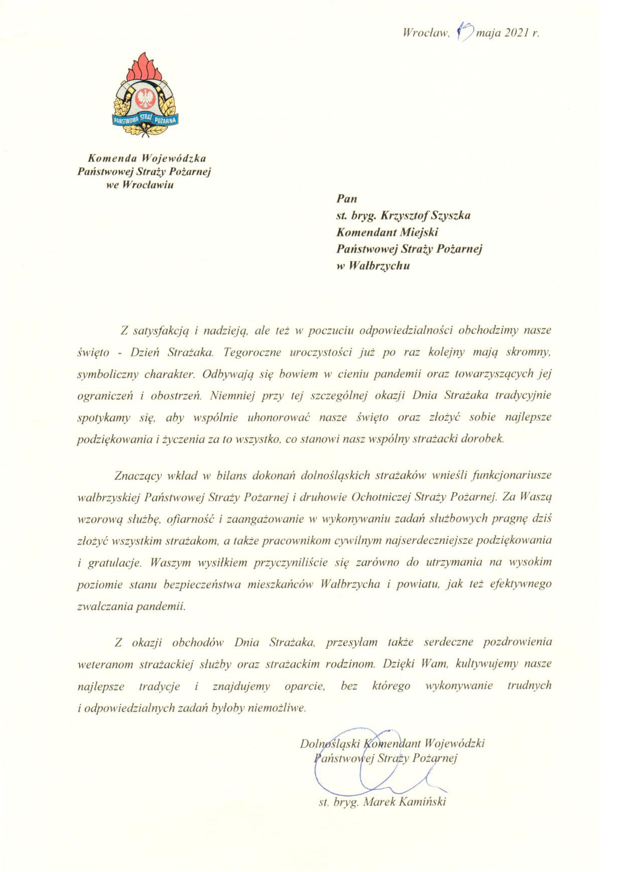 życzenia z okazji Dnia Strażaka