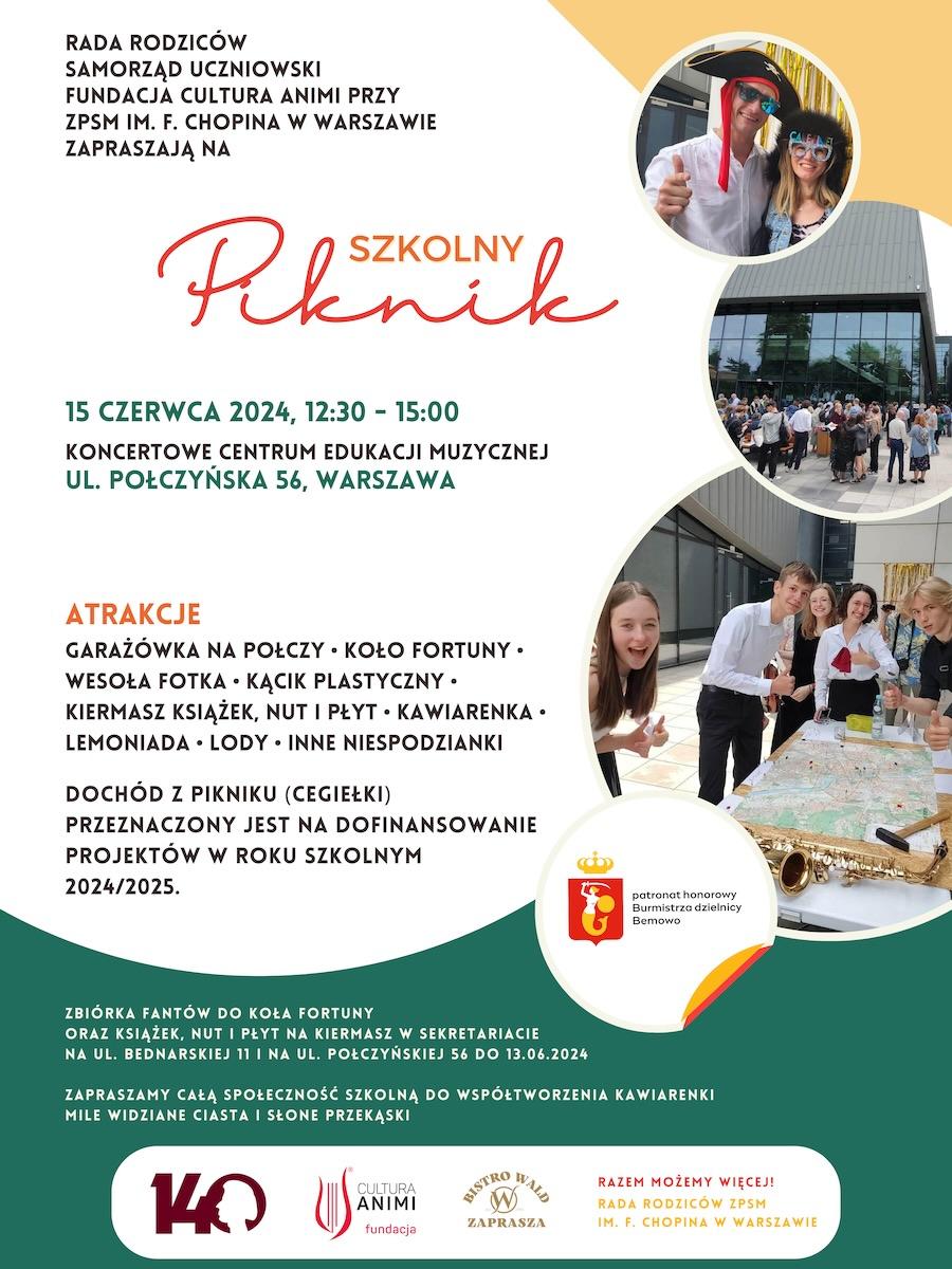 Afisz - Piknik szkolny - 15 czerwca 2024