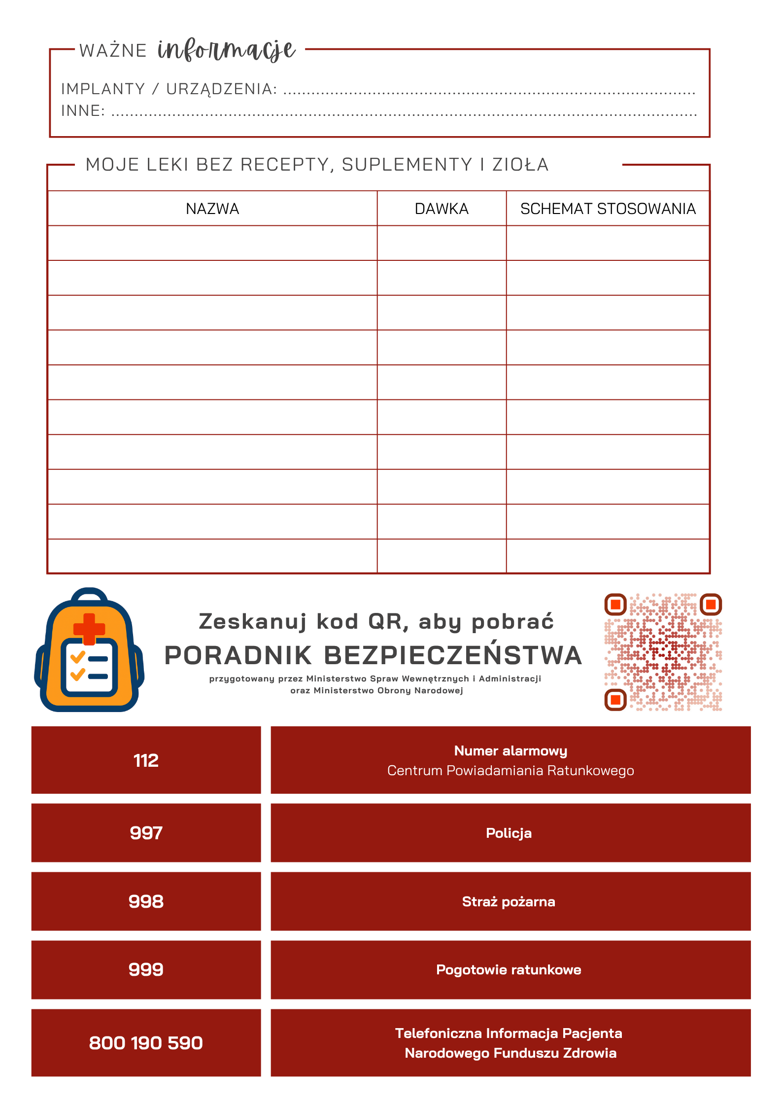 Lista na Ratunek (rewers)