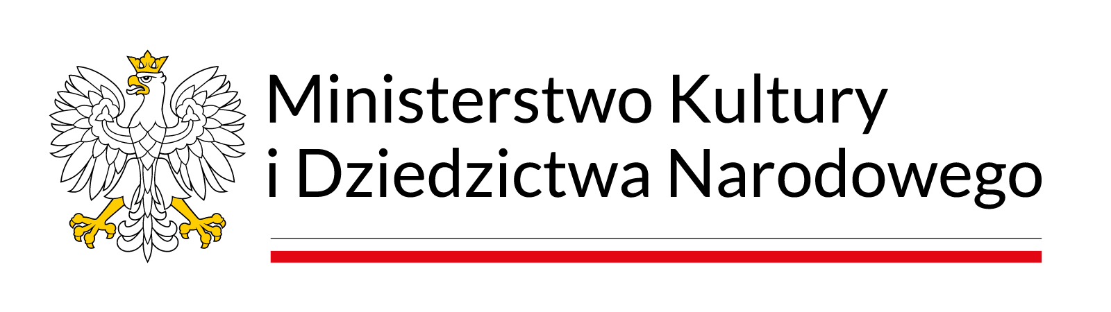 Grafika przedstawia logo Ministra Kultury i Dziedzictwa Narodowego z Godłem Rzeczypospolitej Polskiej
