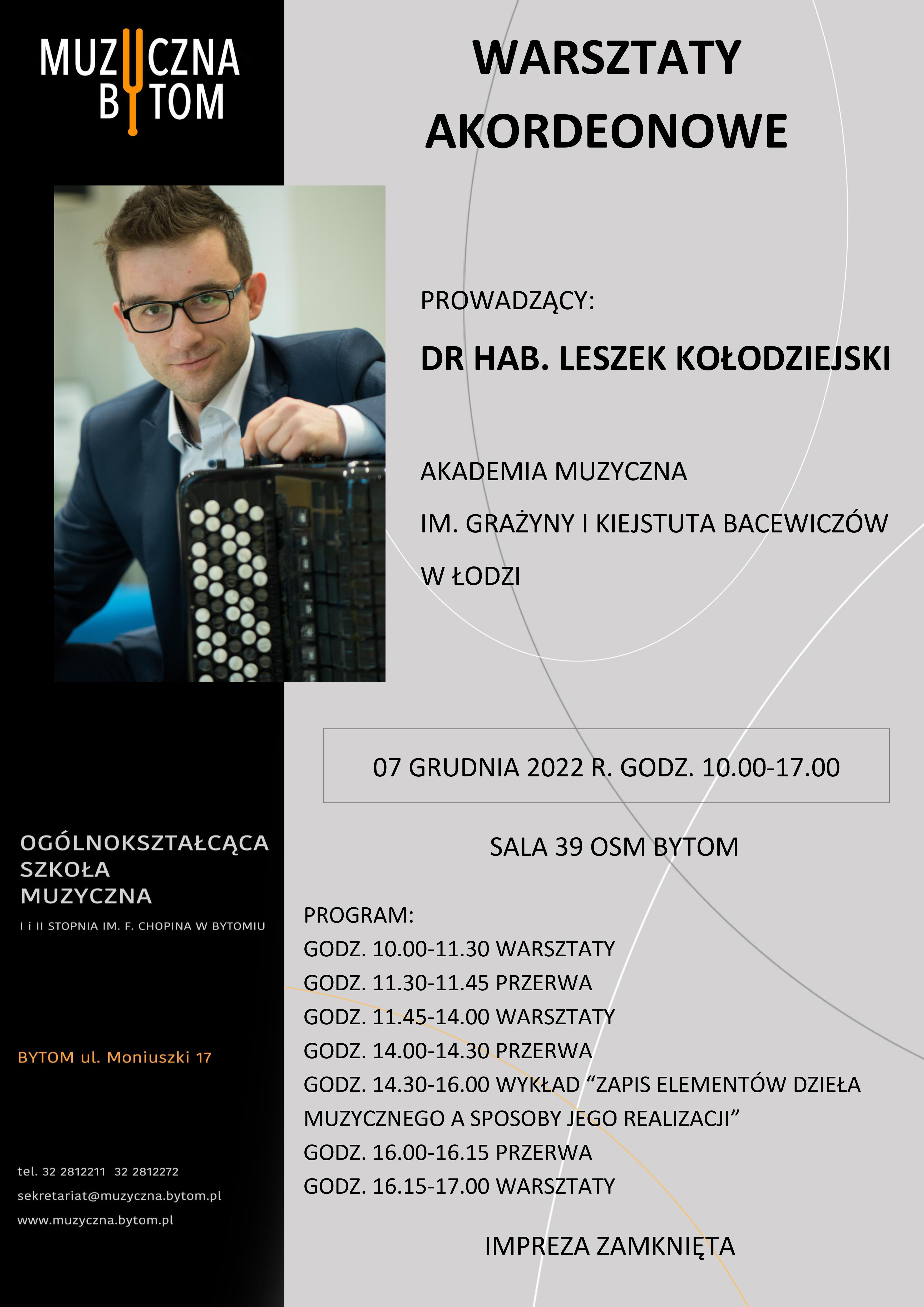 Plakat warsztatów akordeonowych