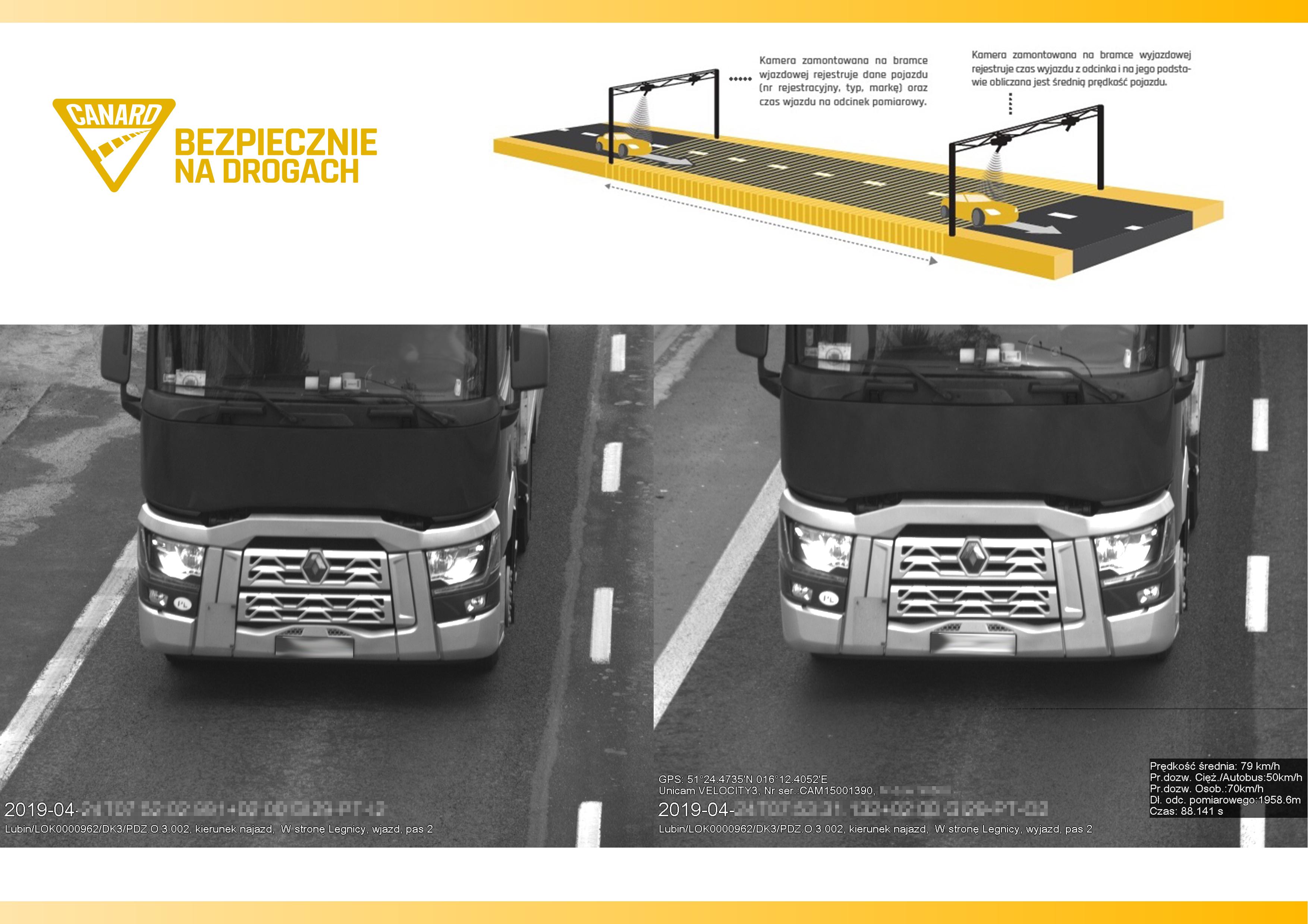 Zarejestrowane przekroczenie dozwolonej prędkości.