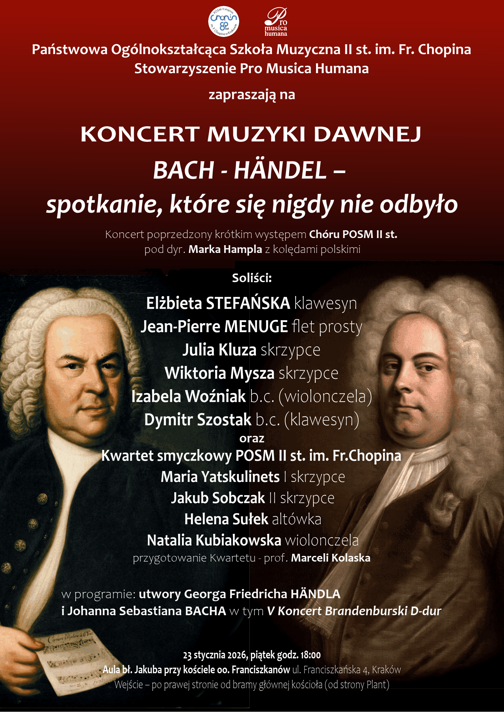 Koncert Muzyki Dawnej "Bach - Händel - spotkanie, które się nigdy nie odbyło"