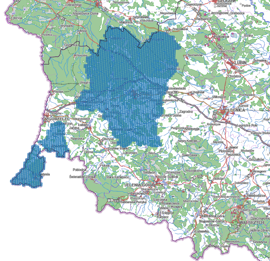 Ilustracja przedstawia zrzut ekranu z zasięgiem nowo przyjętych danych