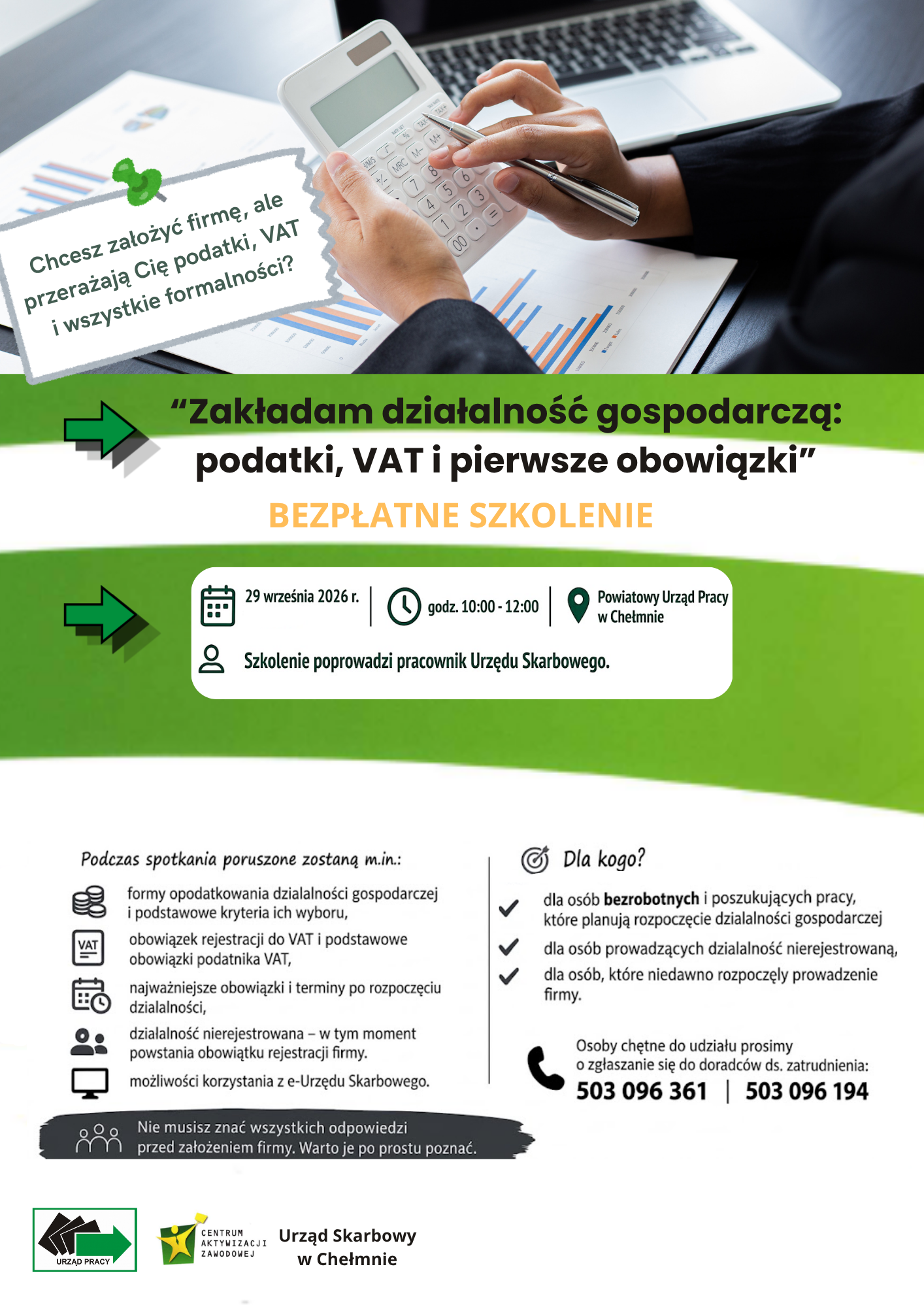 Plakat - szkolenie PUP Chełmno