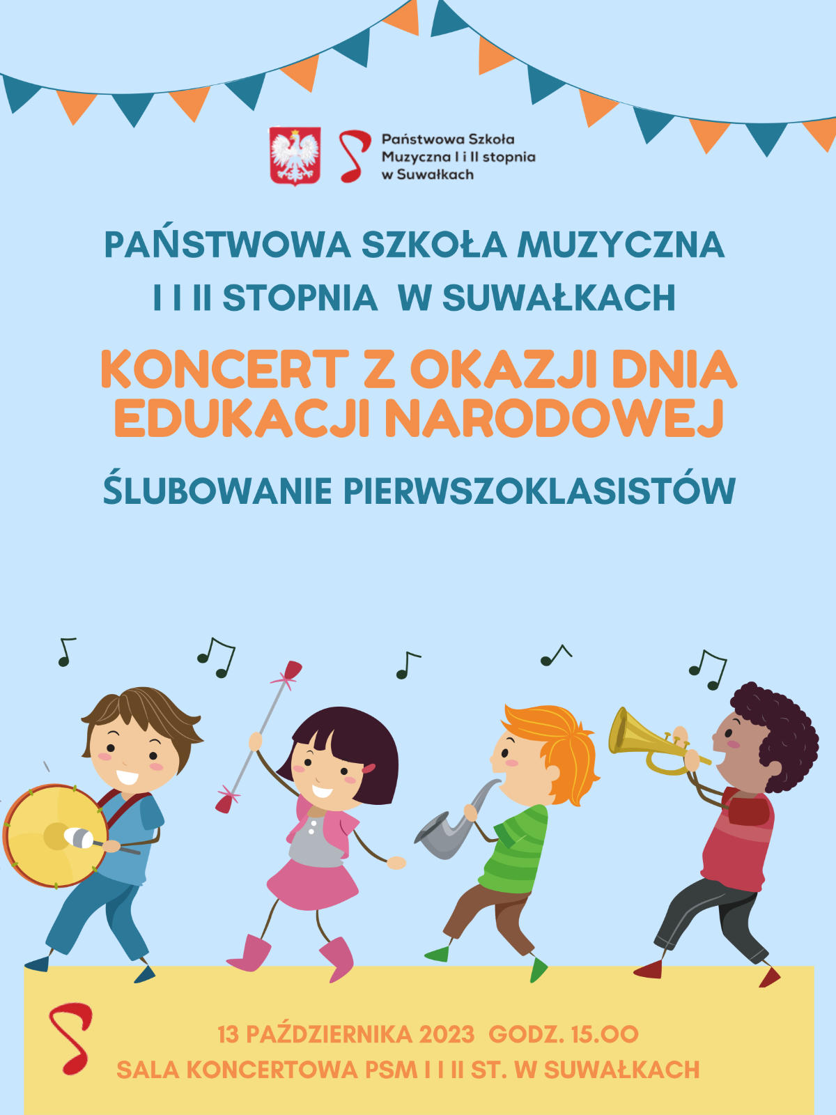 Plakat koncertu z okazji Dnia Edukacji Narodowej 13.10.2023