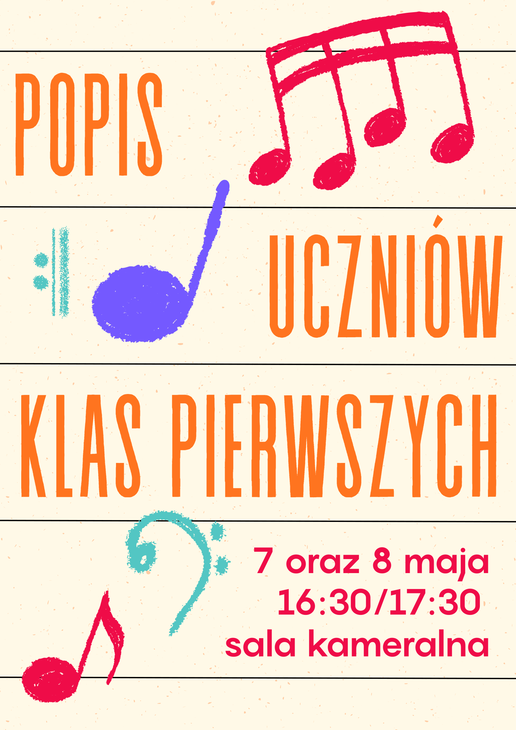 plakat na jasnym kremowym tle, na środku opisy