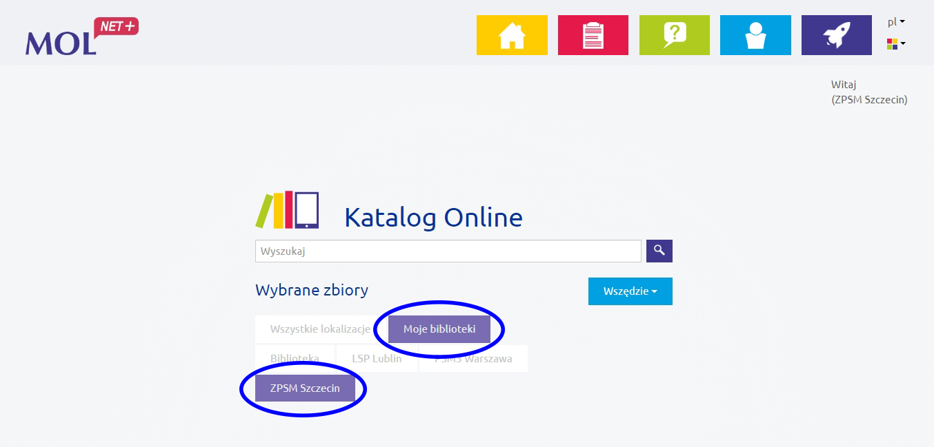 Grafika ukazuje nowy sposób wyszukiwania w katalogu bublioteki ZPSM
