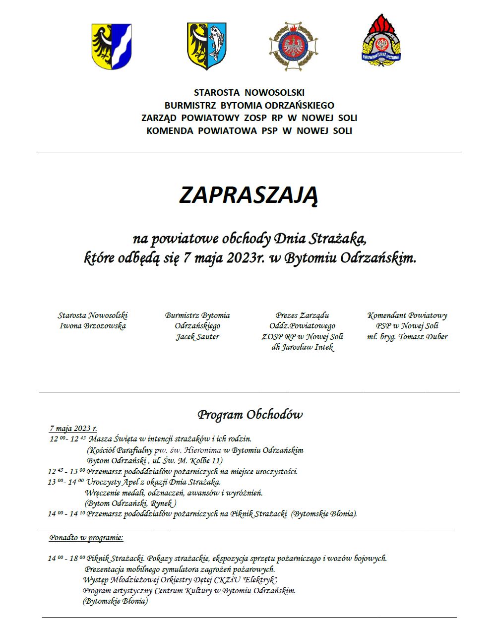 Powiatowe Obchody Dnia Strażaka