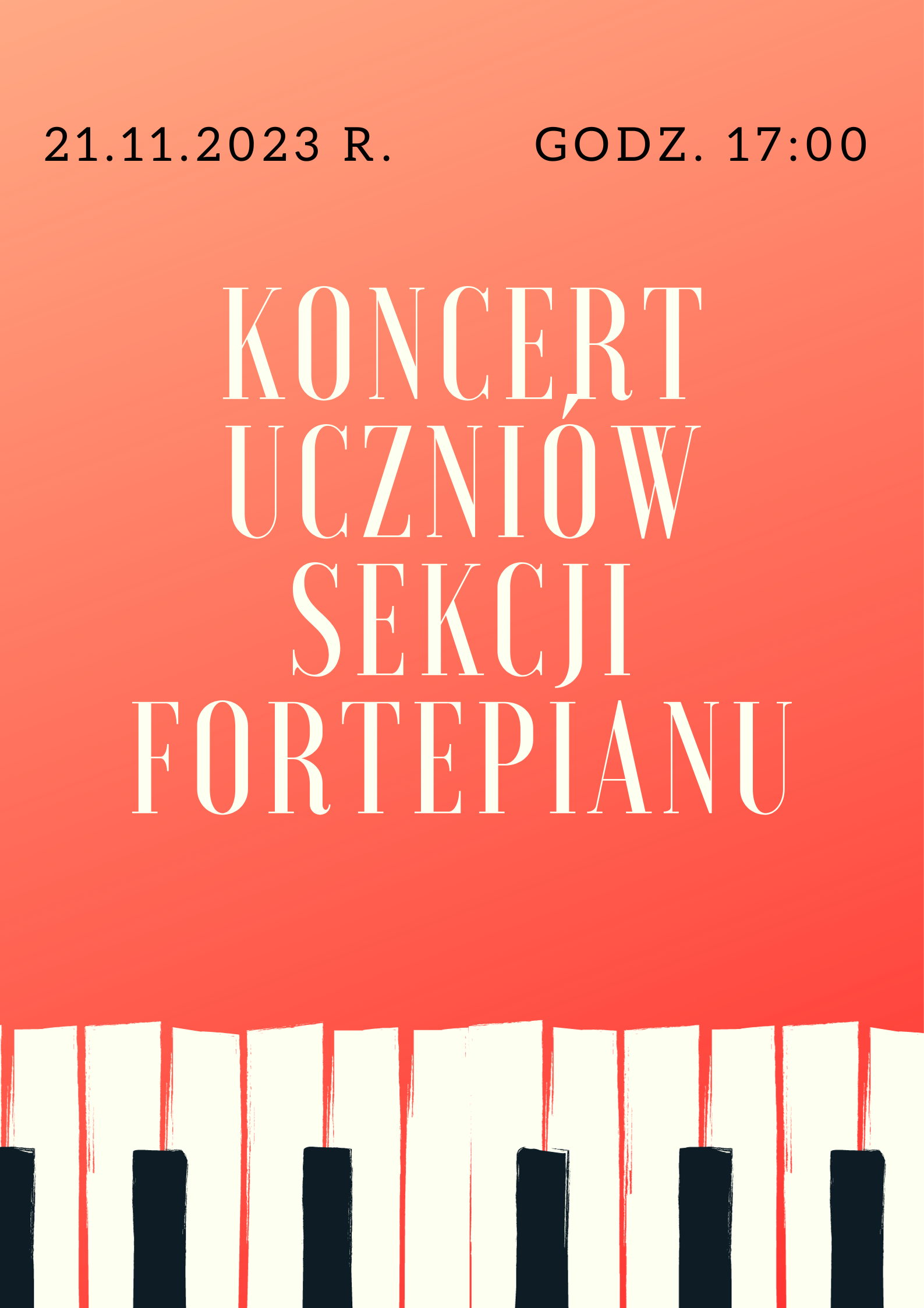 koncert uczniów sekcji fortepianu