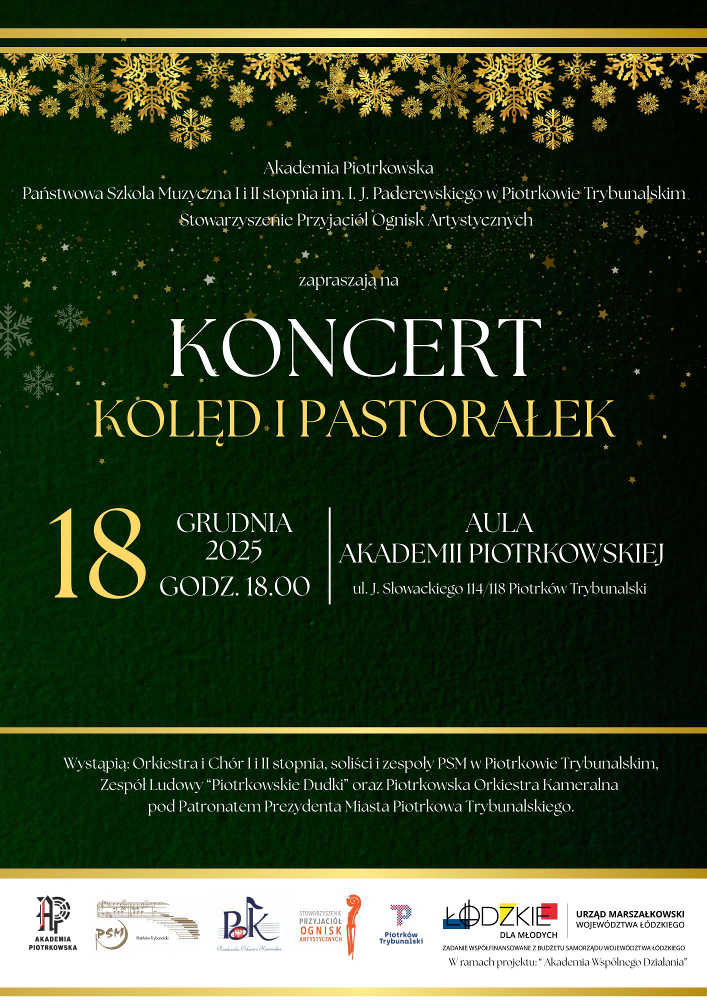 Koncert Kolęd i Pastorałek 18 grudnia 2025