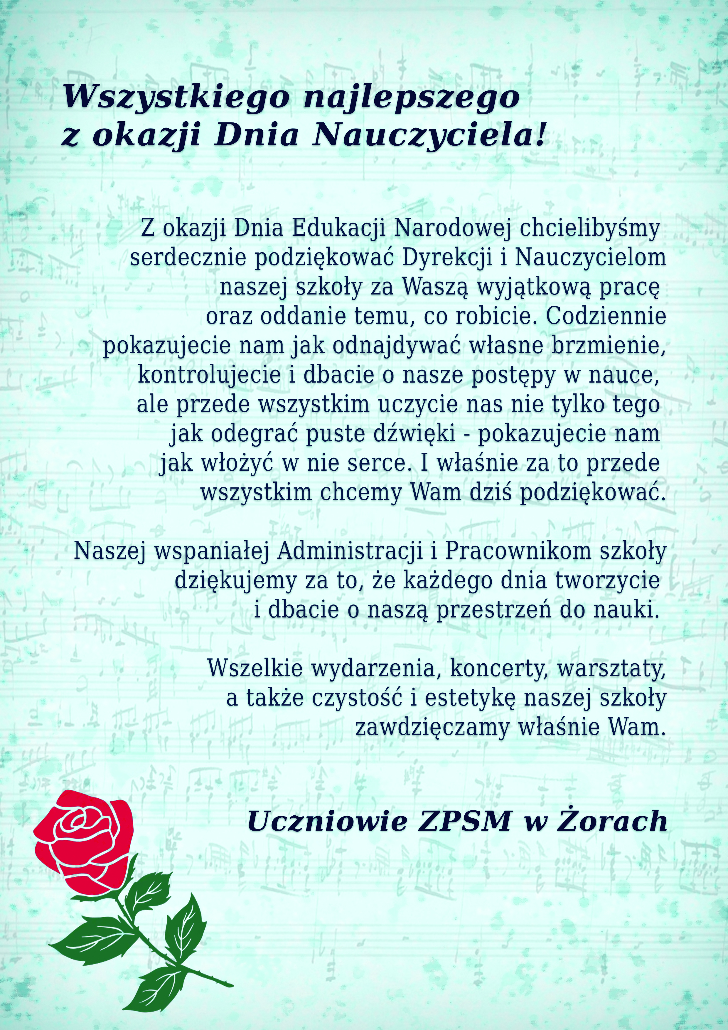 Życzenia z okazji Dnia Nauczyciela