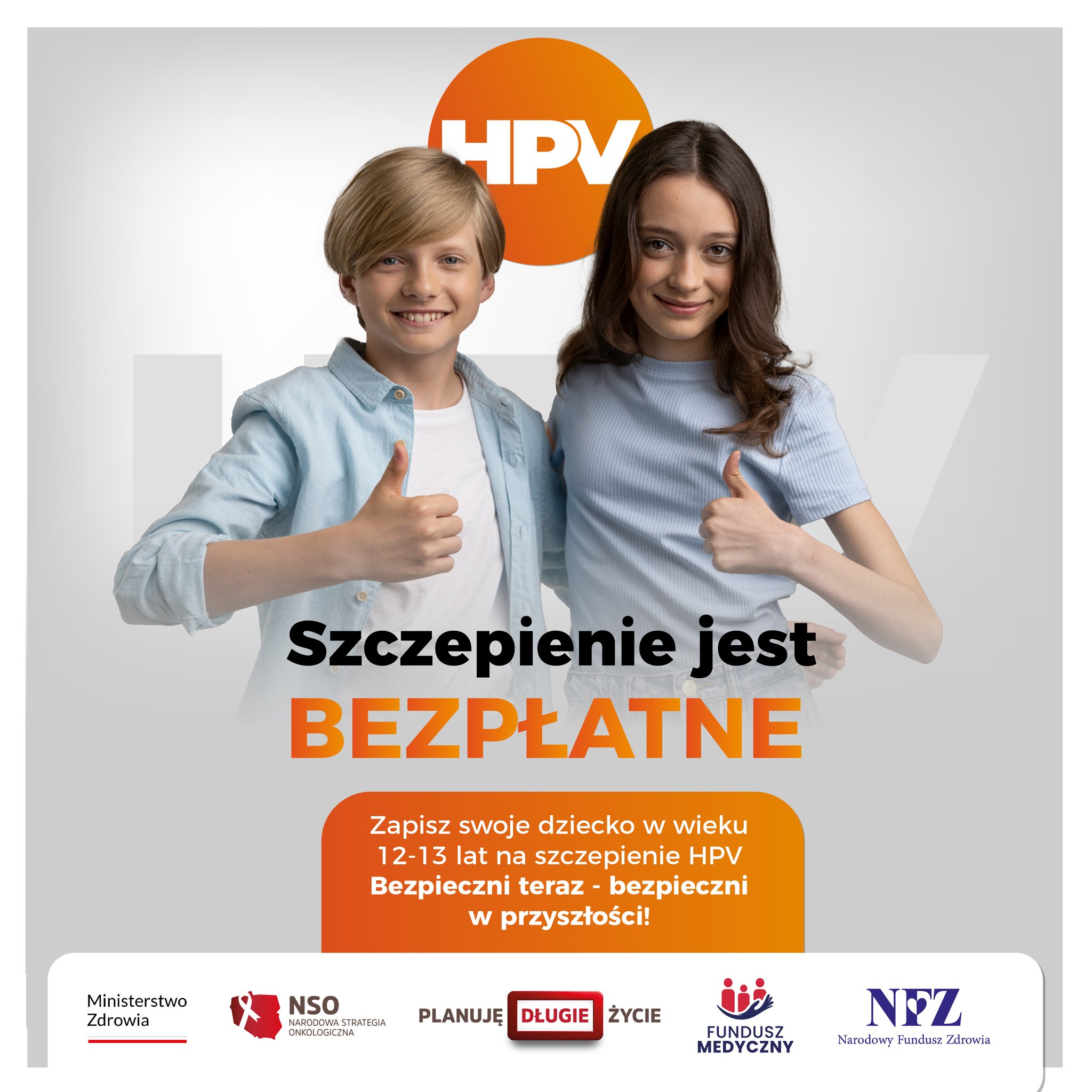 Zaszczep bezpłatnie przeciw HPV swoje dziecko (12-13 latki)