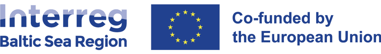 Logo programu Interreg Baltic Sea Region i logo Unii Europejskiej