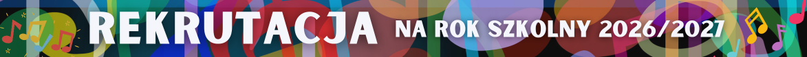 na kolorowym tle znajduje się napis rekrutacja na rok szkolny 2026/2027