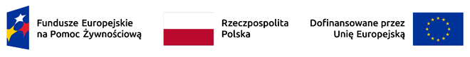Fundusze Europejskie na Pomoc Żywnościową, Rzeczpospolita Polska, Dofinansowane przez Unię Europejską.
