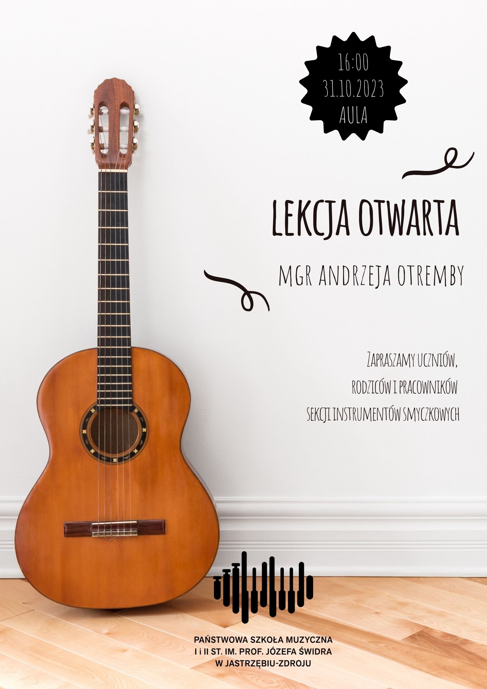 Plakat na Lekcję otwartą Andrzeja Otremby