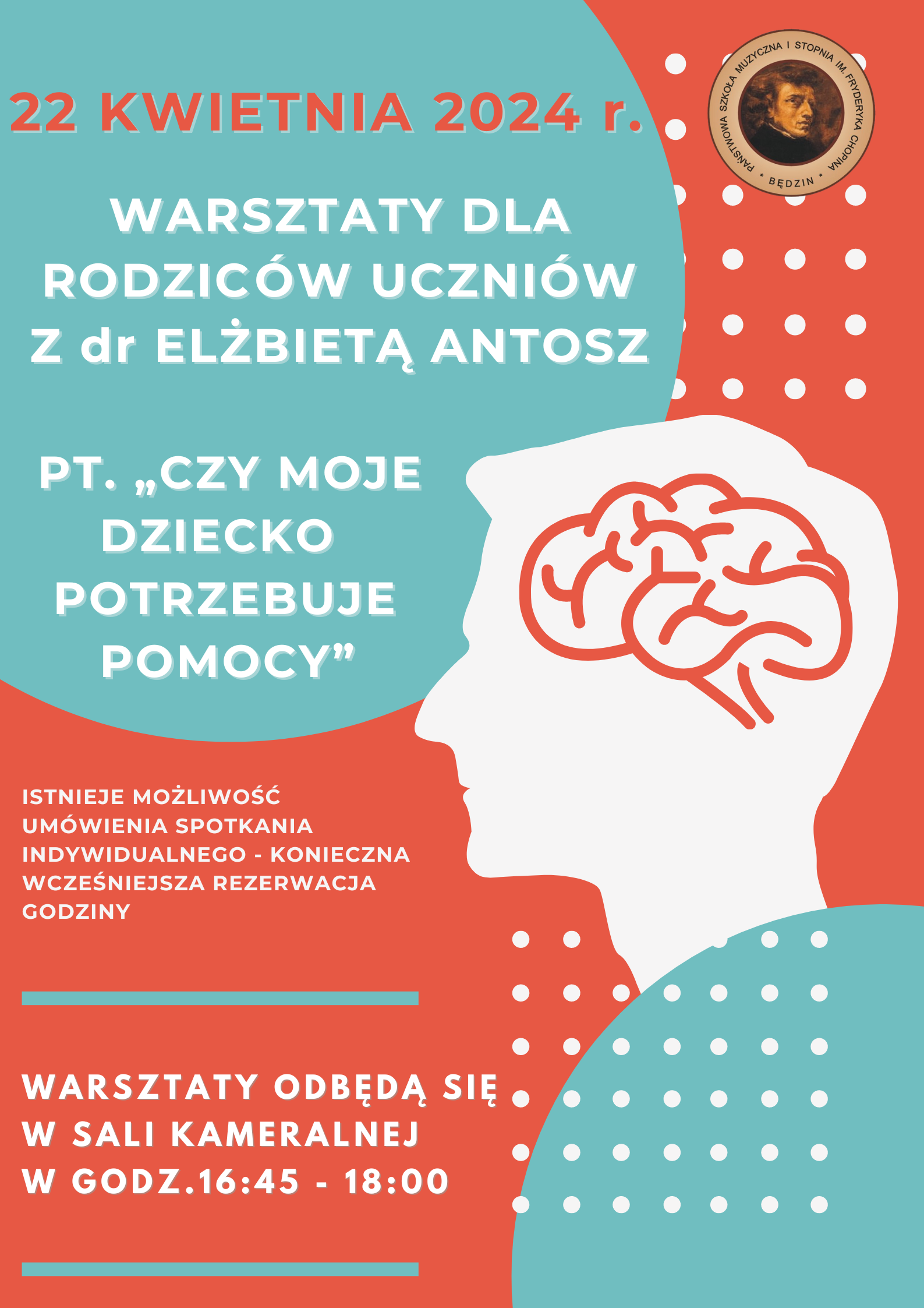 pomarańczowo-niebieski plakat z ikoną twarzy
