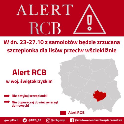 Alert RCB – szczepienie lisów