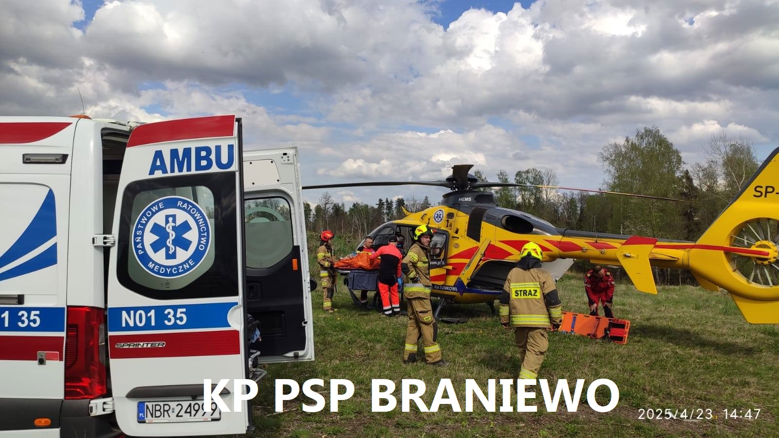 Wypadek pilarza. Lądował śmigłowiec LPR