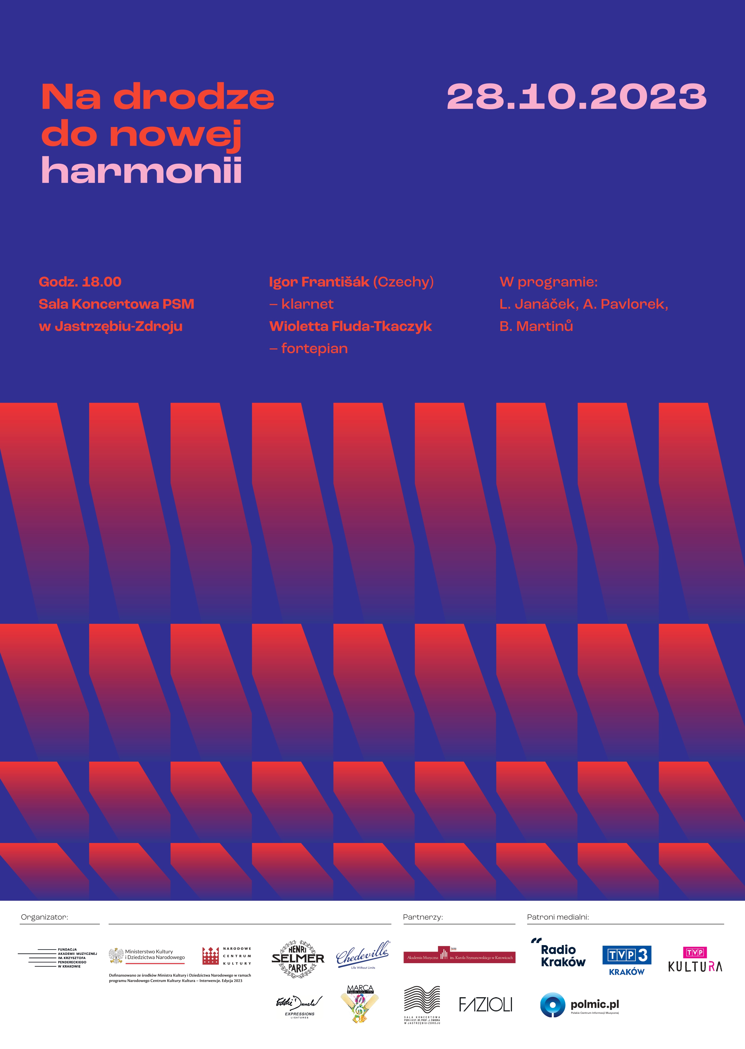 Plakat na koncert "Na drodze do nowej harmonii".