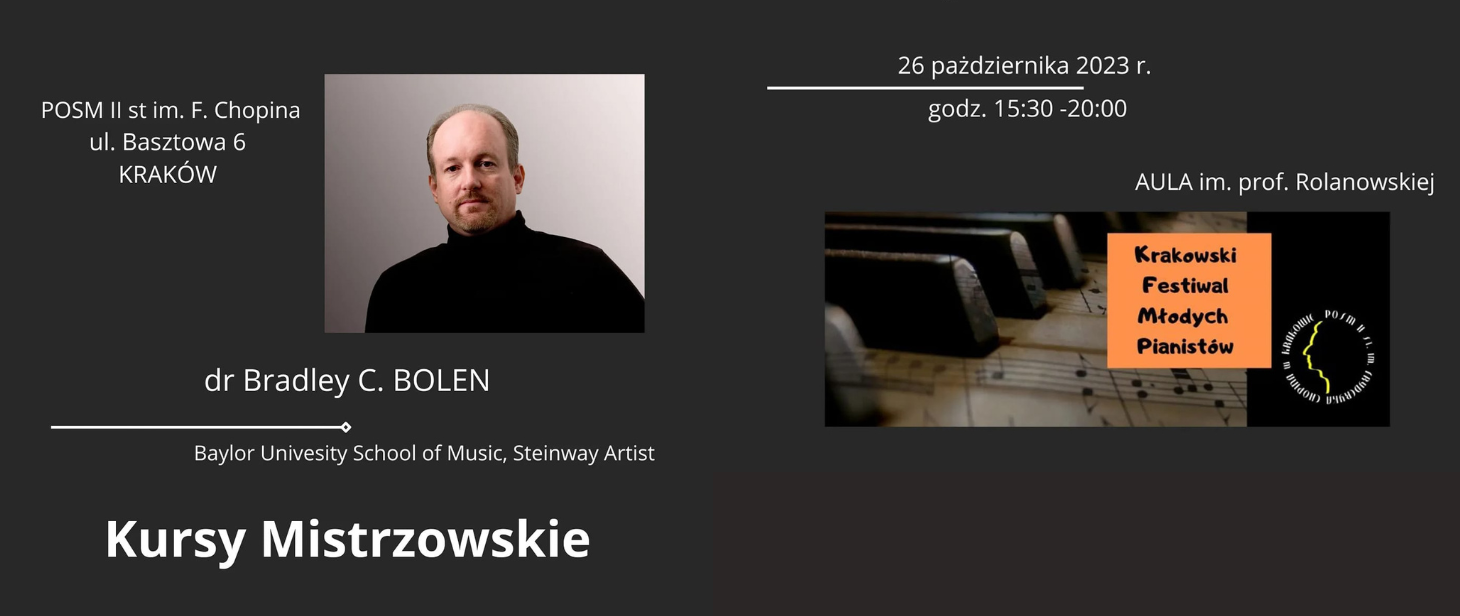 Kursy Mistrzowskie - dr. Bradley C. BOLEN - 26. 10. 2023 r.