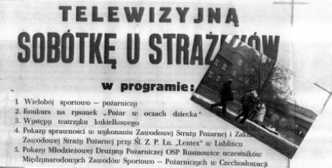 Zdjęcie programu telewizyjnego Sobótka u strażaków.