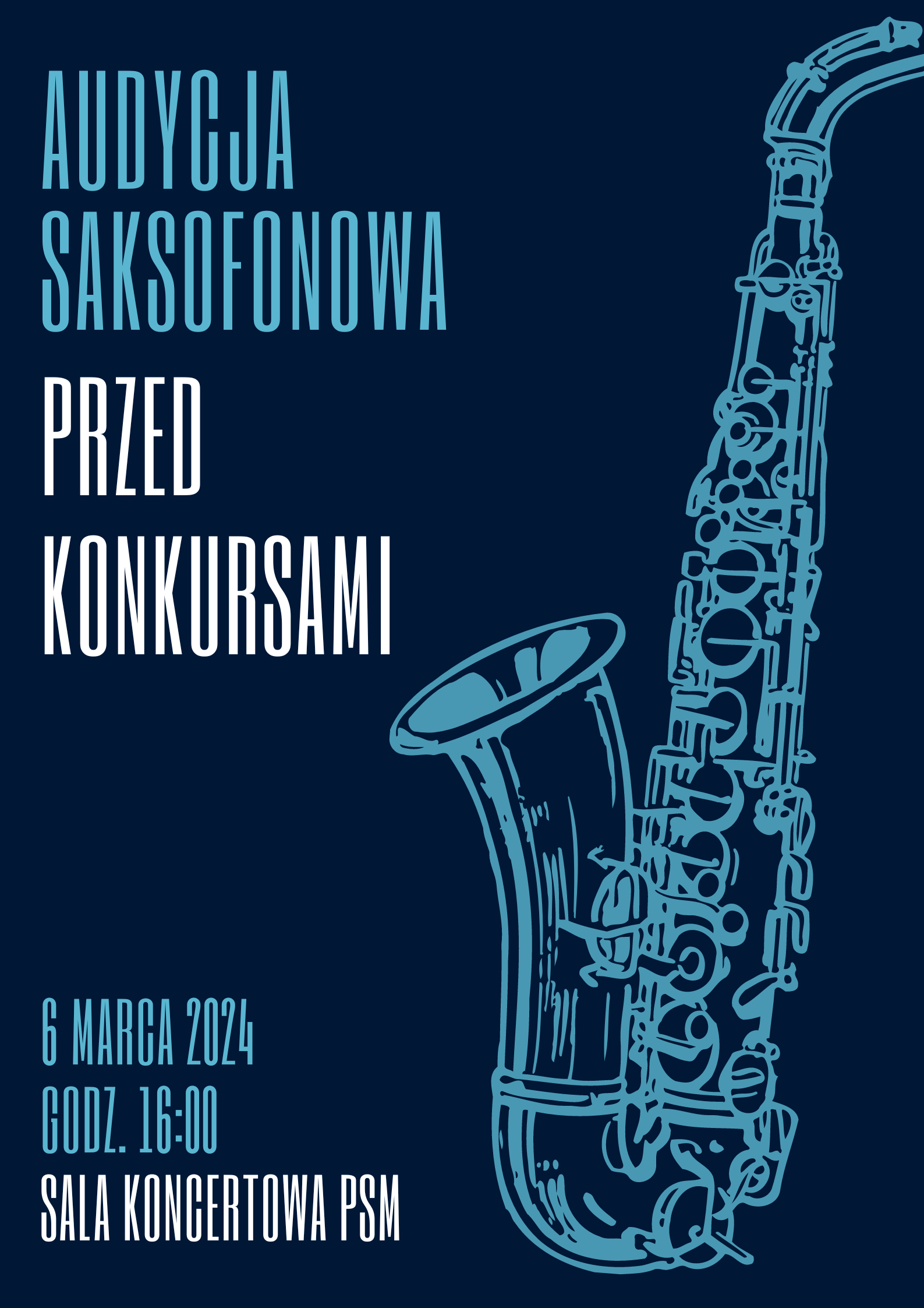 Plakat audycji saksofonowej