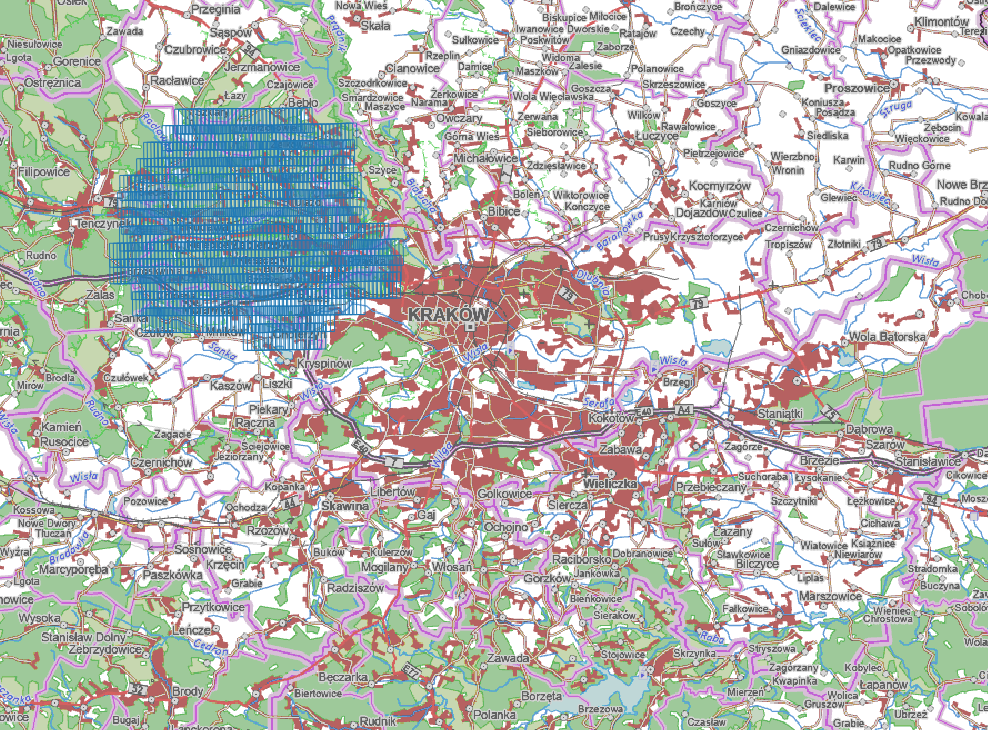 Ilustracja przedstawia zrzut ekranu z zasięgiem nowo przyjętych danych