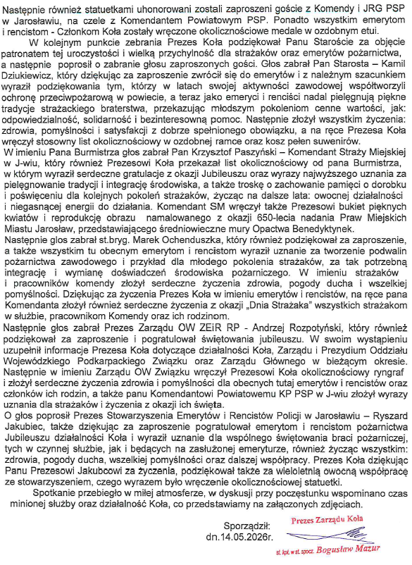 30-lecie Koła ZEiRP RP w Jarosławiu