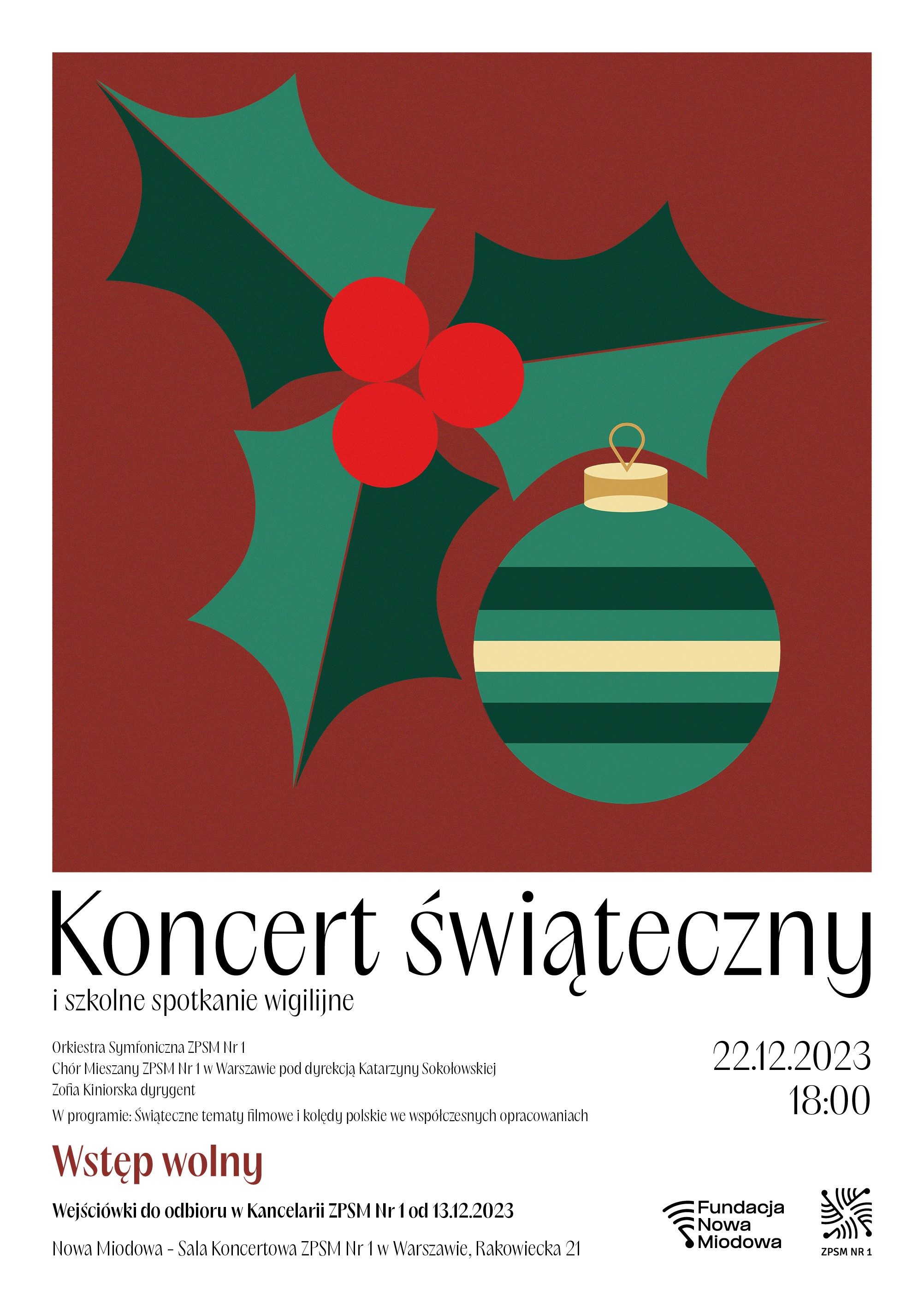 Plakat koncert świąteczny 2023