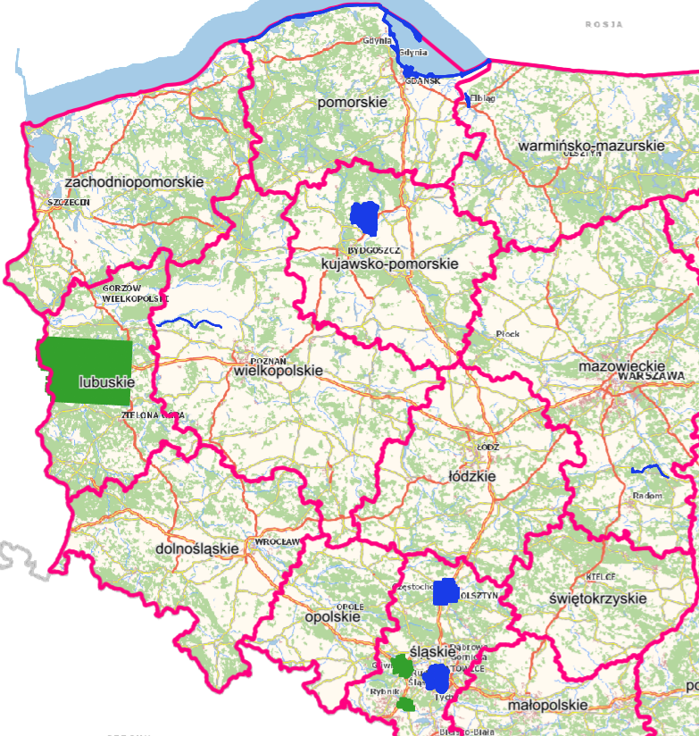 Ilustracja przedstawia zasięg przyjętych danych