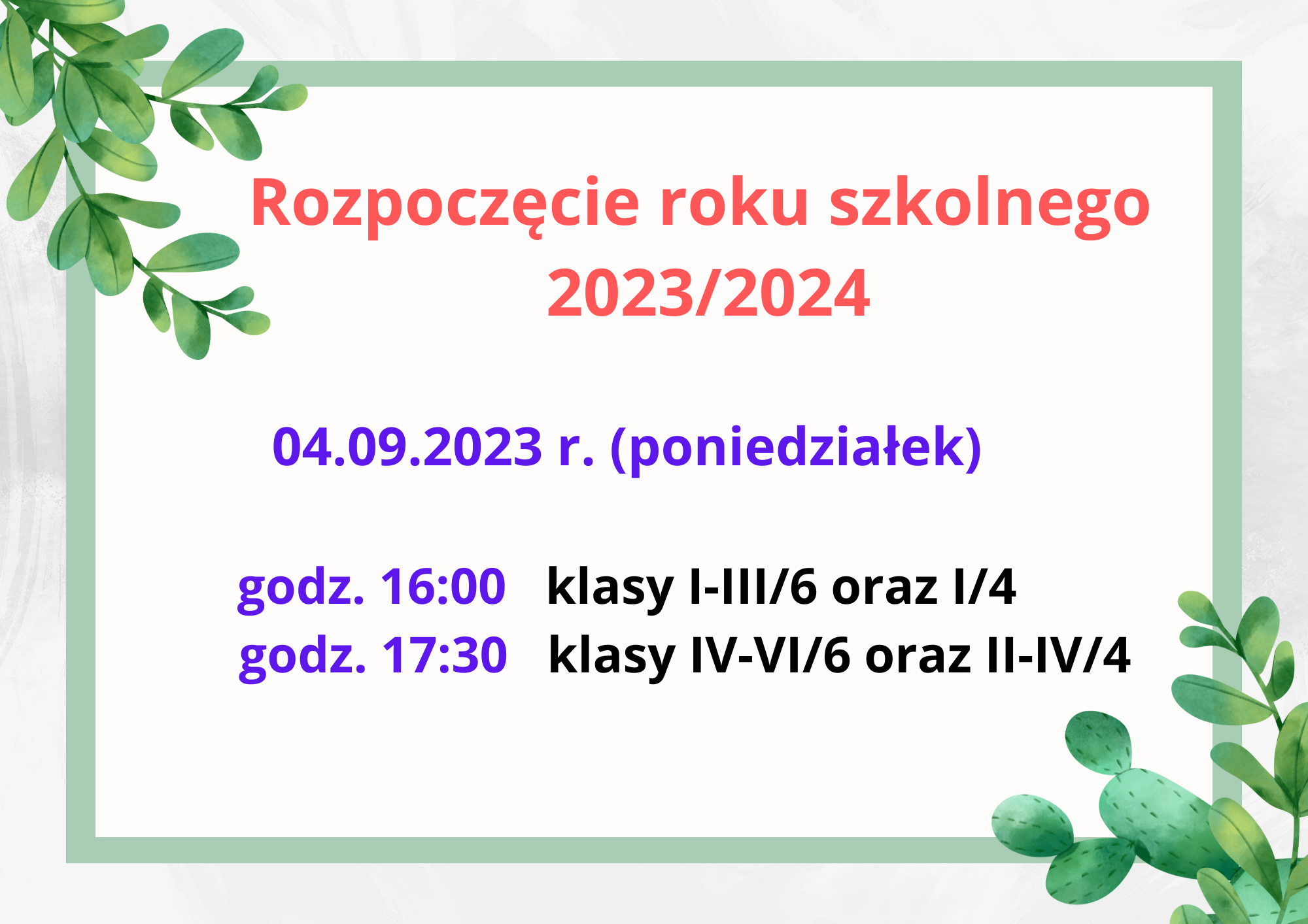 Rozpoczęcie roku szkolnego 2023/2024