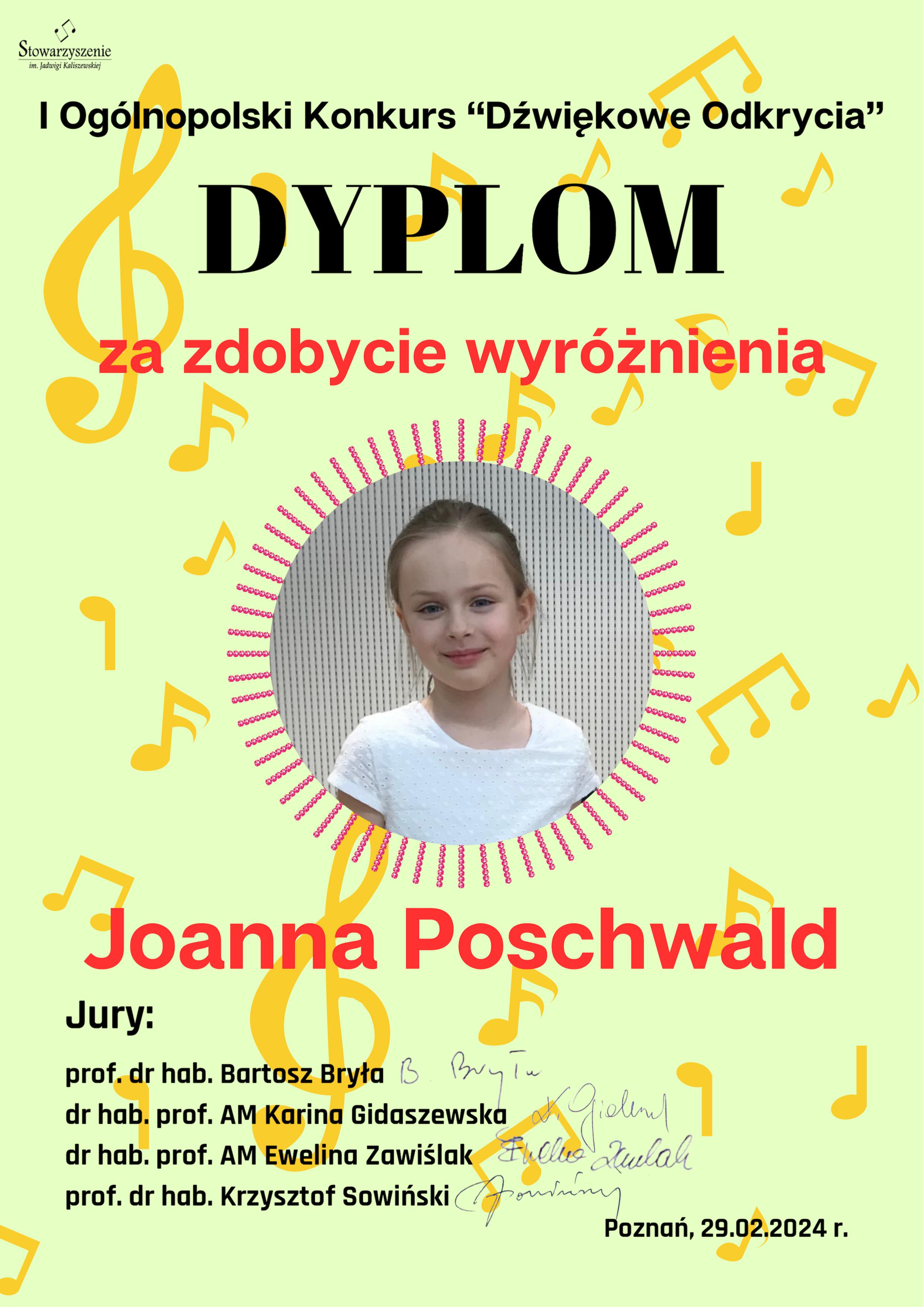 Dyplom - Joanna Poschwald
