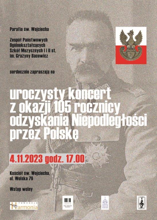Koncert z okazji 105 rocznicy odzyskania Niepodległości przez Polskę.