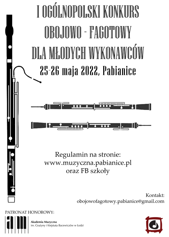 Plakat I konkursu obojowo-fagotowego.