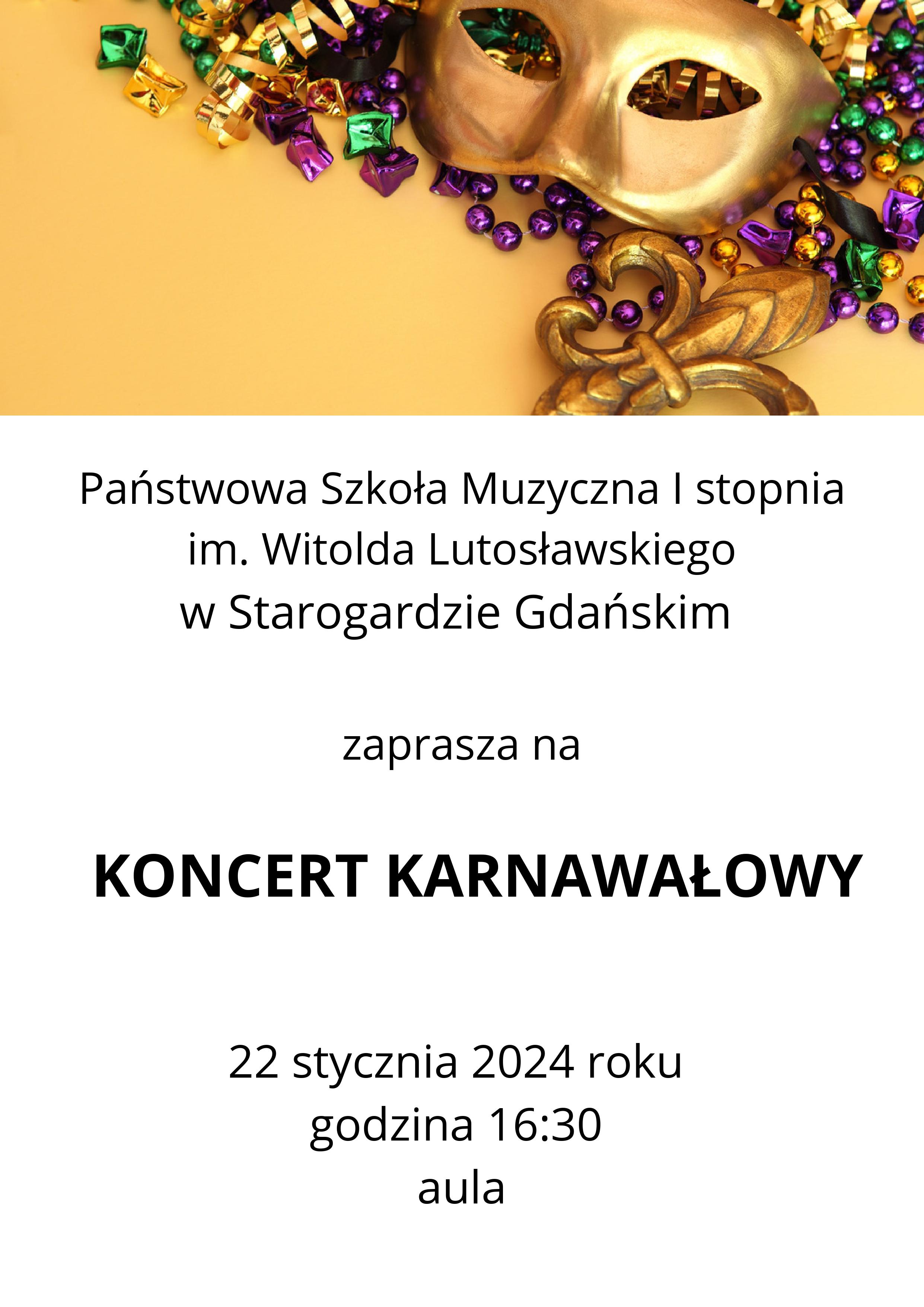 Plakat koncertu karnawałowego