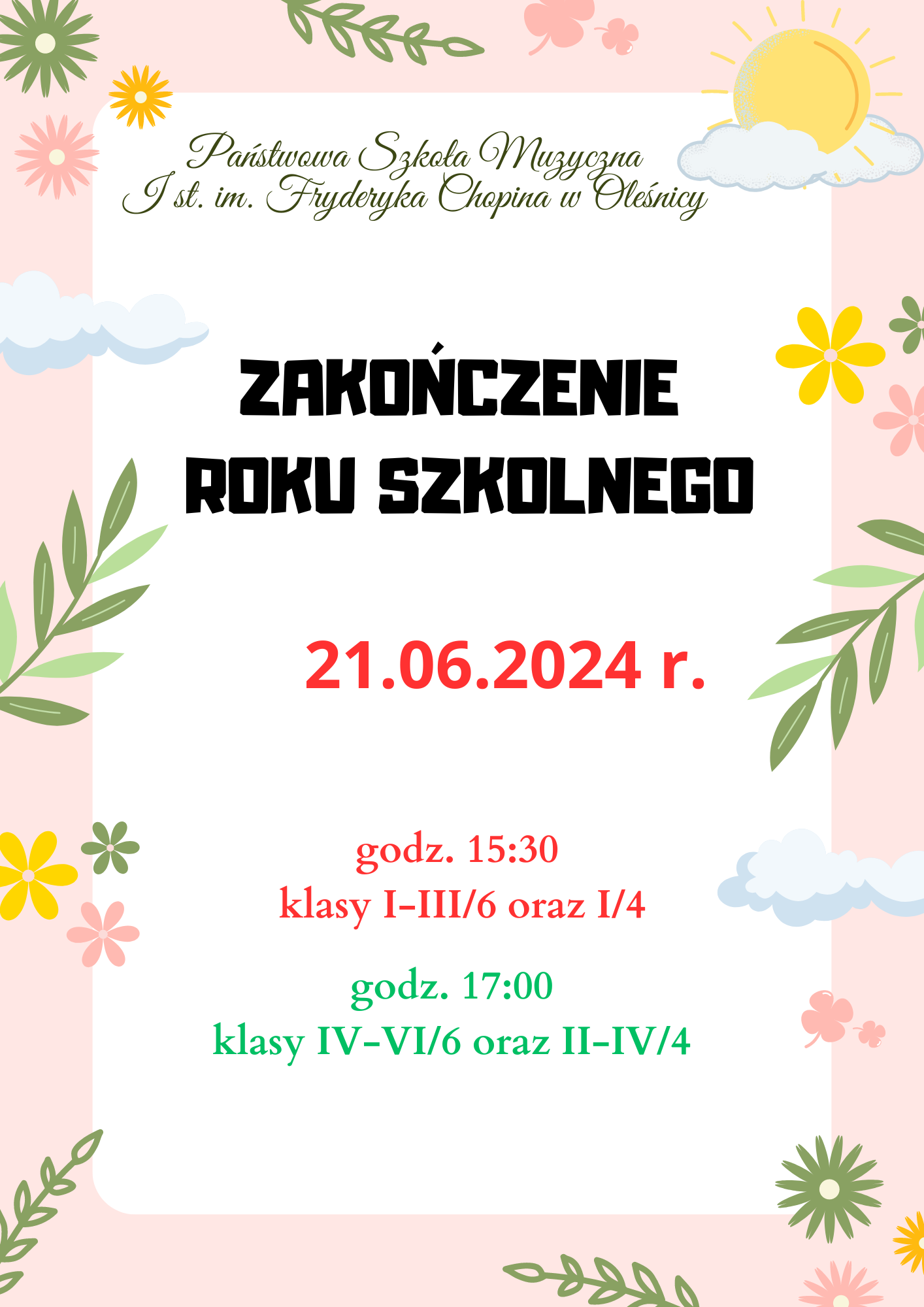 zakończenie roku szkolnego