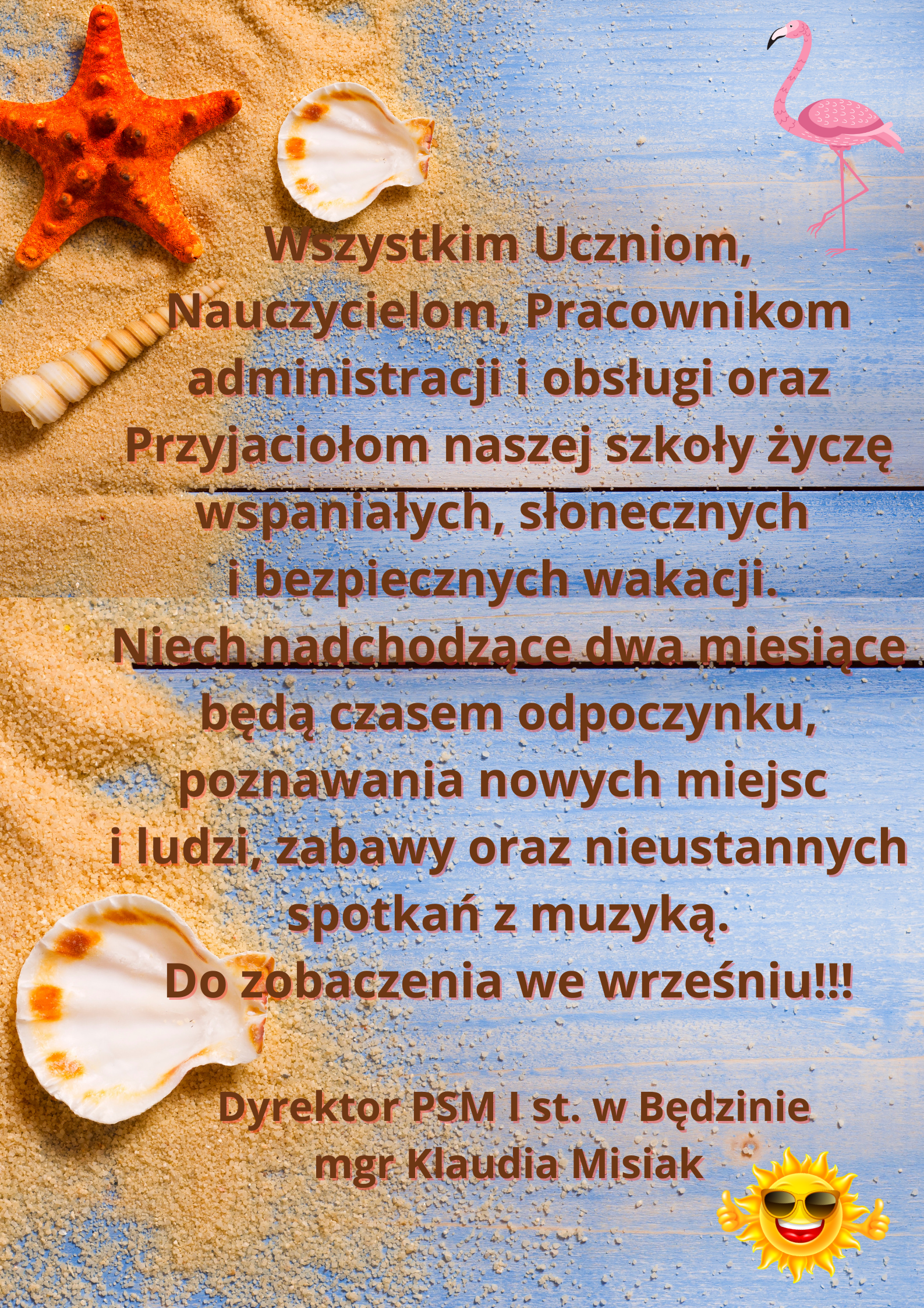 plakat na niebieskim tle 