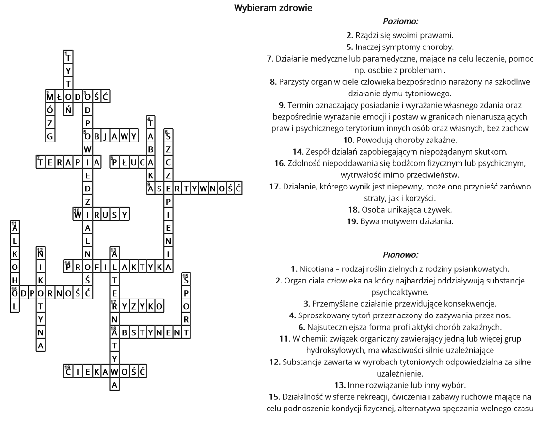 roziązanie krzyżówki