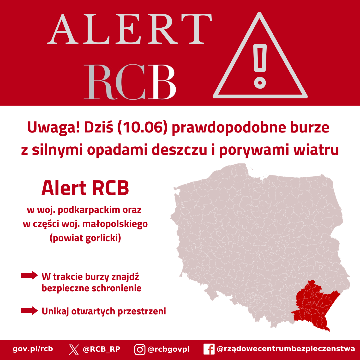 Alert RCB 10 czerwca